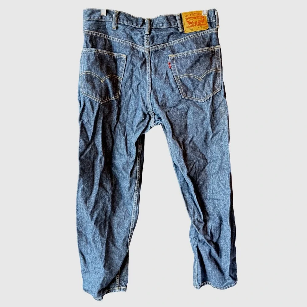 Levi's 550 Relaxed Fit Jeans Dark Wash Denim Everyday Wear Men's Size W38 L29